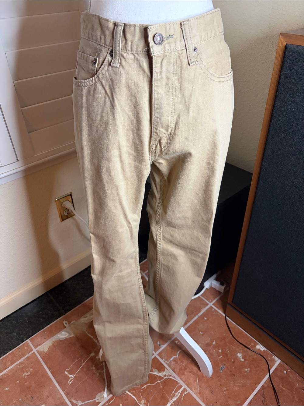 🤎👖Levi Strauss Tan 505 100% Cotton Zip Front Pants W/ 5 Pockets Size 34X32